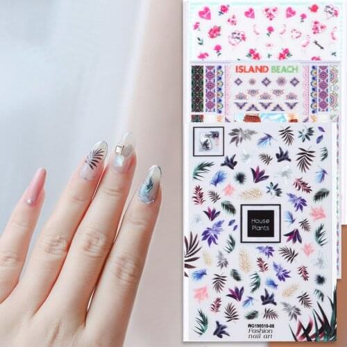 3d Small Fresh Girl Flower Tree Ye Bo Yamia Stickers Decorative Nail