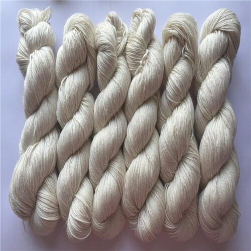 4*100g per lot Hank Silk Merino 4ply Yarn Undyed Natural Yarn Hand Knitting Yarn For Sweater Scarf