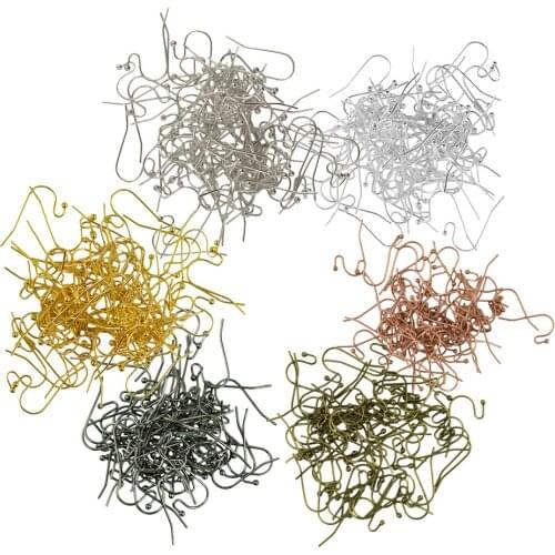 600PCS Fish Hook Earring Ear Wires with Dot Ball For Earring Jewelry Making
