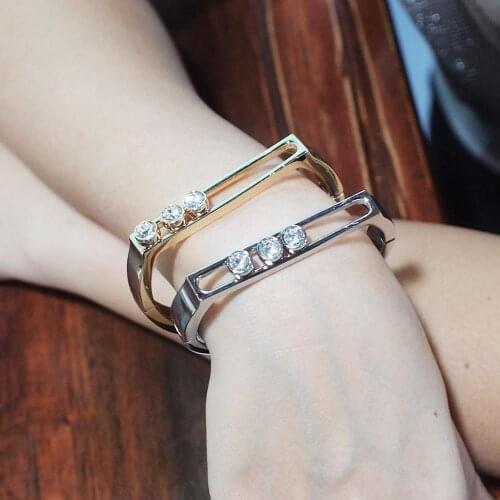 Rhinestone Cuff Bracelet For Women Wedding Party Charm Jewelry Metal Geometric Statement Bracelet Bracelet UKMOC