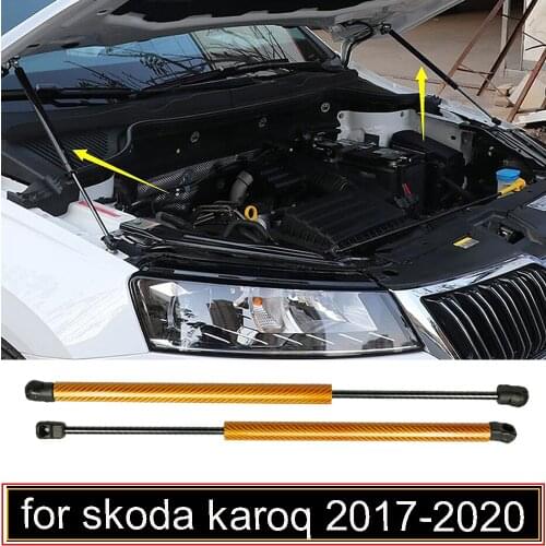 For Skoda Karoq 2017 2018 2019 2020 Front Hood Bonnet Modify Gas Struts Carbon Fiber Lift Support Gas Springs Damper
