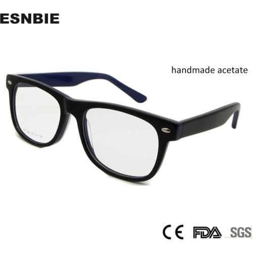 ESNBIE Eyeglasses Woman Frame Handmade Acetate Myopia Glasses Men Prescription Vintage Rivet Eyeglasses Male Nerd Vision Glasses