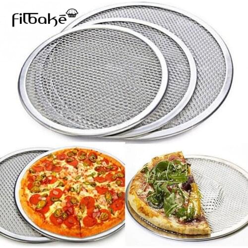 FILBAKE Pie Boards Thicken Aluminum Pizza Screen Baking Tray Metal Net Kitchen Cake Baking Pasty Tools Pizza Accessories