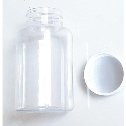 Capsules Pill Bottle Container 100 Capsules Empty Bottle 150ml Capacity Pet Transparent Bottle with Aluminum Foil Plastic Bottle