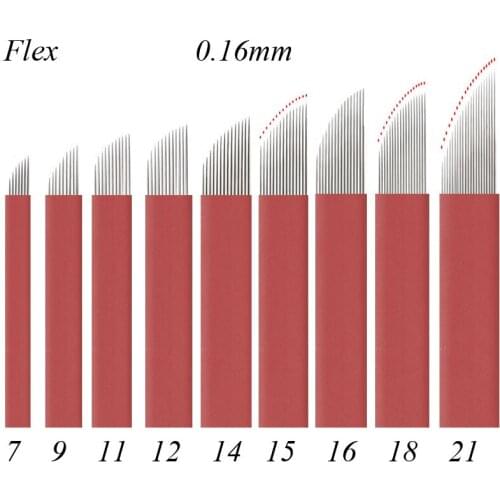 Lumina 0.16mm 7/9/11/12/14/16/18/21Pins Permanent Makeup Eyebrow Tattoo Needles Blade For 3D Embroidery Microblading Tattoo Pen
