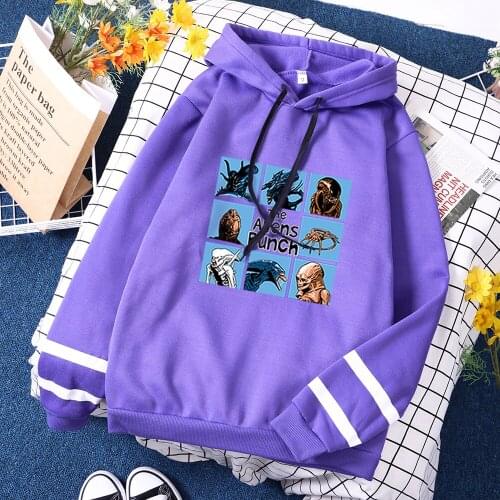 The Aliens Bunch Cartoon Comic Hoodie Woman 2021 Trendy Streetwear Harajuku Fleece Patchwork Hoody Hip Hop Women Hooded Spring
