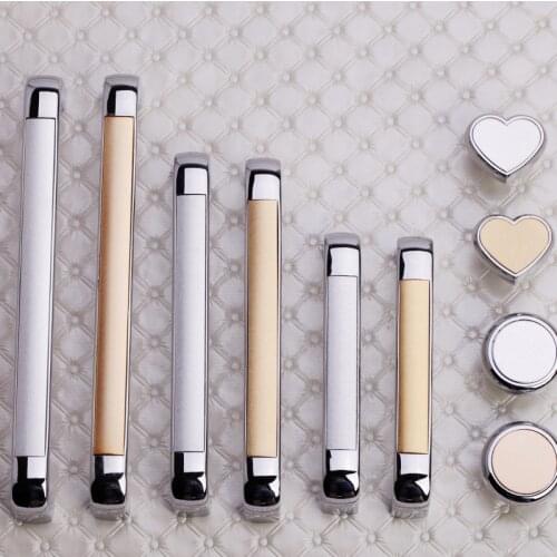 JD Gold Silver Strip Round Zinc Alloy Pastoral European Modern Simple Cabinet Wardrobe Door Handle Kitchen Door Handle