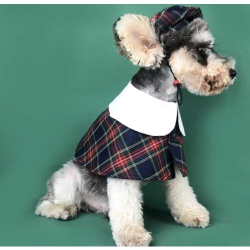 Classic Dog Cloak England Style Fashion Pattern Pet Shawl Teddy Chihuahua Terrier Puppy Cloak With Hat