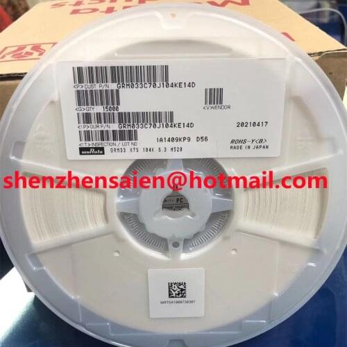 GRM033C70J104KE14D 0201 0.1μF 6.3V X7S ±10% ceramic capacitor GRM033C70J104ME14D 0201 0.1μF 6.3V X7S ±20% Chip capacitors