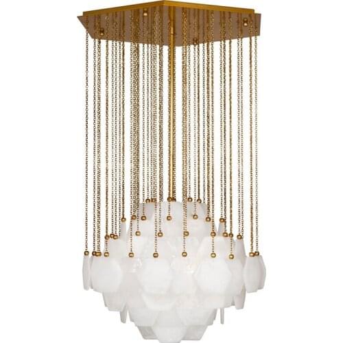 Postmodern creative marble chandelier high-end villa living room dining room duplex building model bedroom chandelier