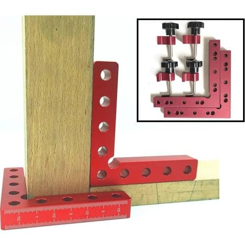 Woodworking 90 Degrees L-Shaped Auxiliary Fixture Carpenters Square Right Angle Positioning Ruler Splicing Board Fixing Clip