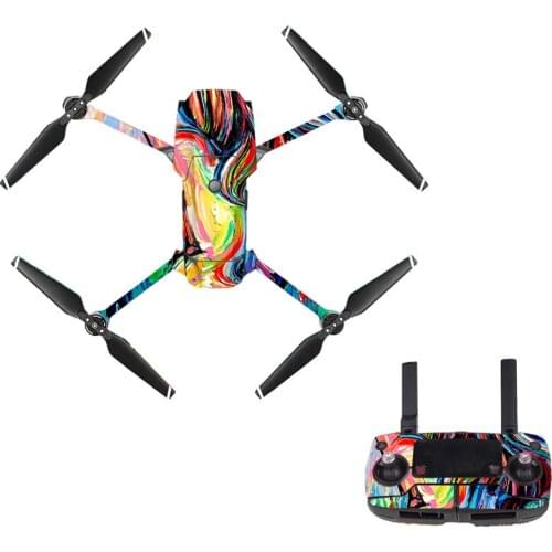 Oil Painting Style Decal Skin Sticker For DJI Mavic Pro Drone + Remote Controller + 3 Batteries Protection Film Cover M0268