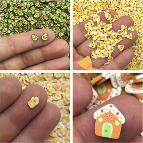 Cute Heart Avocado House Slices Polymer Hot Clay Sprinkles for Crafts Making DIY Nail Art Decoration Crystal Mud Slime Filler
