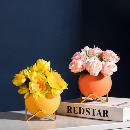 Minimalist Nordic Vase Round Living Room Ceramic Decoration Modern Flower Container Decoracao Casa Home Decoration EF50FP