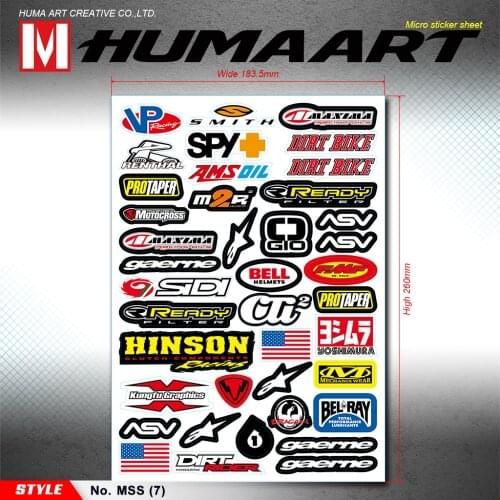 HUMAART Motorbike Sponsors Decal Motocross Sticker Vinyl Graphics MX Racing for Motorcycle Automotive Car Truck Off-Road