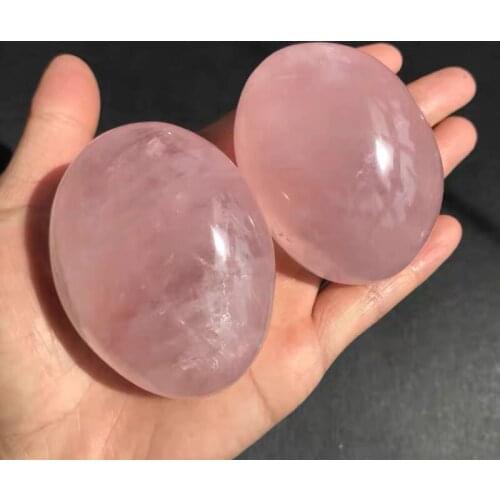 Natural rose quartz palm stone crystal Polished healing Reiki gift