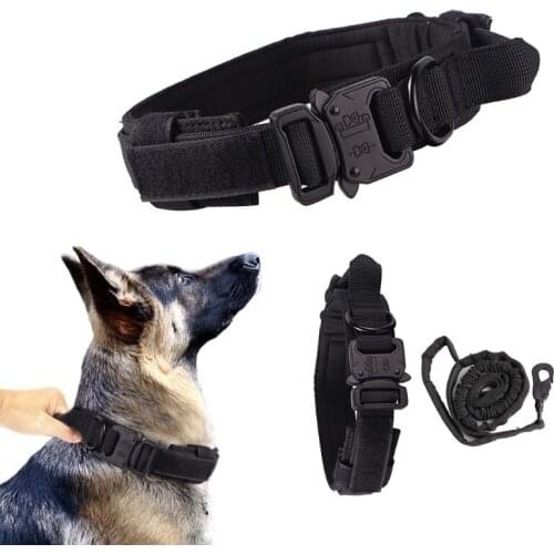 Nylon Outdoor Pet Collar Adjustable Dog Collar for Middle/Large Size Dogs Comfortable Thickened Handle