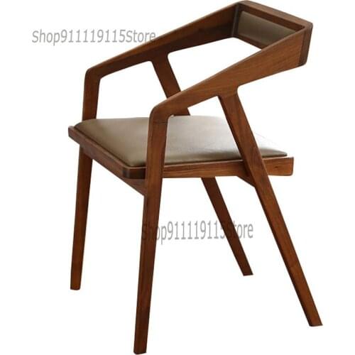 Nordic Style American Style Solid Wood Dining Chair Can Be Customized Personalized Log Color Black Walnut Color Antique Industri