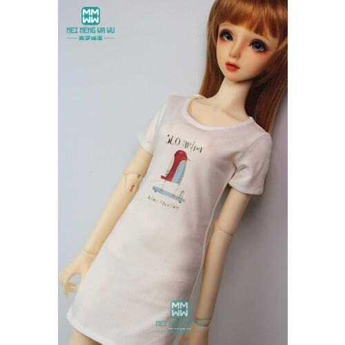 BJD doll clothes for 1/3 BJD doll fashion casual mid-length cotton t-shirt