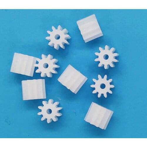 101.5A 0.5M Plastic Gear OD=6mm 10 Teeth Tight for 1.5mm Hole Motor Toy Accessories Technology Parts 10pcs/lot