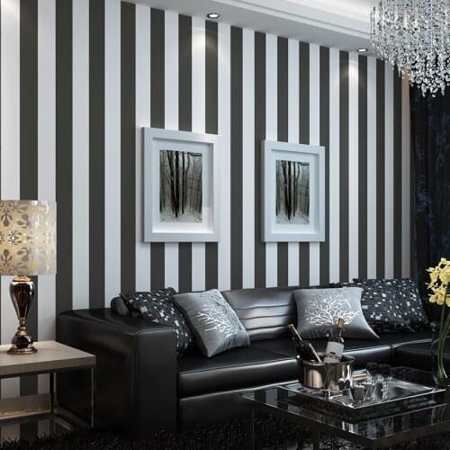 Wellyu Fully paved wallpaper black and white wide stripes 3d wallpaper background wall simple cross vertical stripes wallpaper