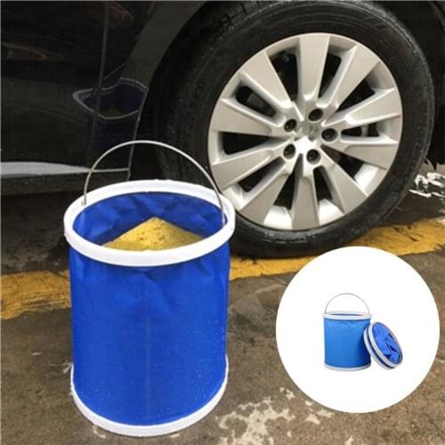 Portable Outdoor Car Foldable Bucket Outdoor Fishing Car Wash Bucket 9L 11L Oxford Cloth Car Cleaning Storage Container