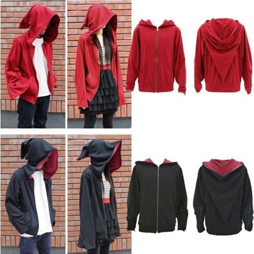 Magic Witch Wizard Casual Jacket Red Black Hoodie Sweatshirt Zipper Coat Cosplay Costumes