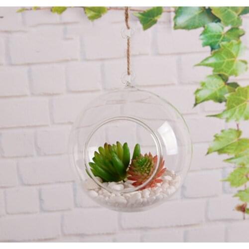 Clear Flower Hanging Ball Vase Planter Terrarium Container Borosilicate Glass For Succulent Plants Of Home Garden Decor 6/8Cm