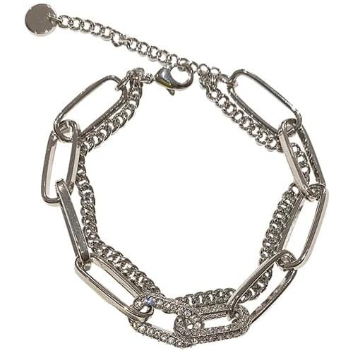 RZ022 Fashion Full Diamond Chain Double-Layer Bracelet Hip Hop Trend Ins Personality Design Sense Of Simplicity