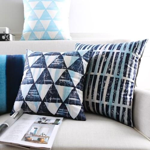 Blue pillow cover velvet decorative cushions covers home decor throw pillows case for sofa
