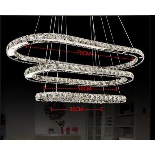 Modern 3 Ring Crystal Pendant lamps fashion led lamps Living room Crystal Pendant lamp led lustre light Pendant Lights