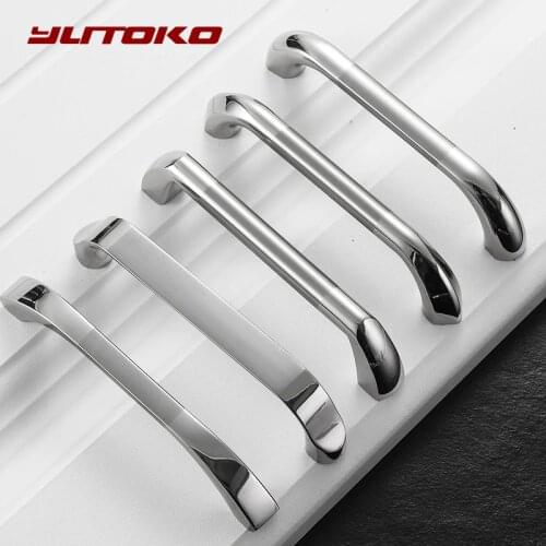 YUTOKO Modern Door Handles Kitchen Cabinet Handles and Knobs Silver Furniture Hardware Wardrobe Cupboard Handle Drawer Pulls