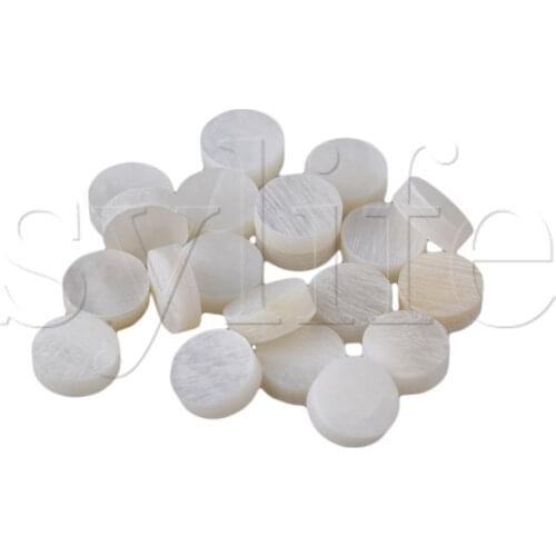 Generic 6mm White Pearl Shell Dots For Guitar Fingeboard Pack Of 20