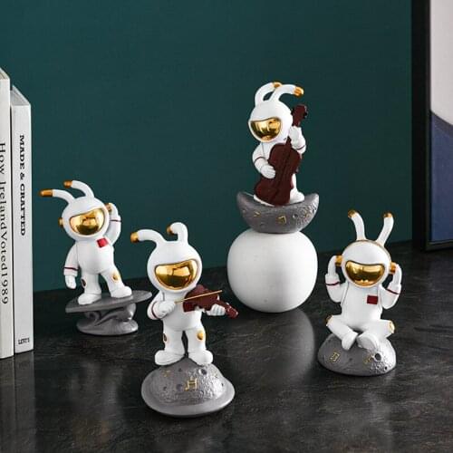 Astronaut Figurines Space Rabbit Statue Home Decor Animal Decoration Living Room Desktop Entrance Home Decoration Accessories