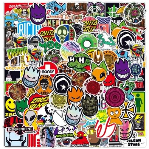 100pcs Random NO Repeat Classic Fashion Style Graffiti Stickers For Moto Car & Suitcase Cool Laptop Stickers Skateboard Sticker