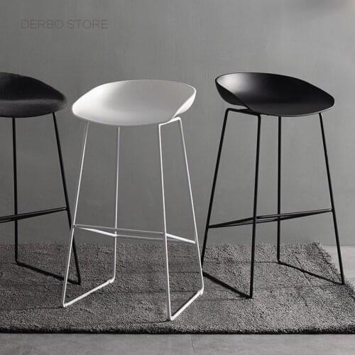 Seat Height 65cm 75cm Modern Design Kitchen Room Counter Stool, fashion design plastic and metal steel bar stool bar chair 1PC
