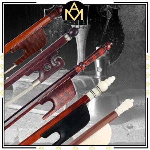 NAOMI Vintage Baroque Style Violin Bows Snakewood Violin Bows 4/4 Fiddle Bow Fast Response