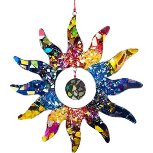 Rainbow Sun Catcher Stained Glass Crystal Garden Hanging Decoration Car Prism Rearview Mirror Decor, Window Hanging Ornament