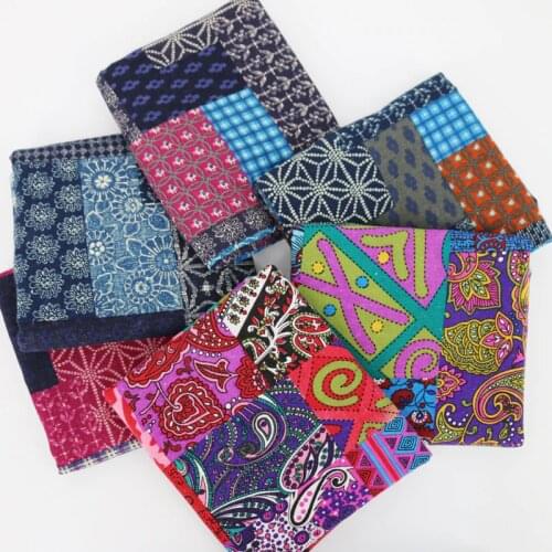 100*140cm Stripes Plaid Floral Patchwork Fabric For Clothing Tissue Retro Linen/Cotton Curtains Material