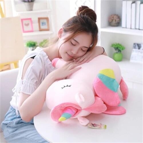 15-55cm Cute Unicorn Plush Toys Cartoon Horse with Rainbow Wings Animal Plush Doll For Baby Kids Gift