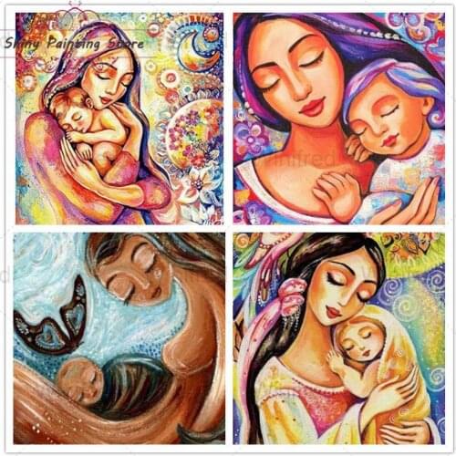 5D DIY Diamond Painting Mother and Baby Love Warm Family Painting Diamond Embroidery Mosaic Picture Cross Stitch Kit Home Decor