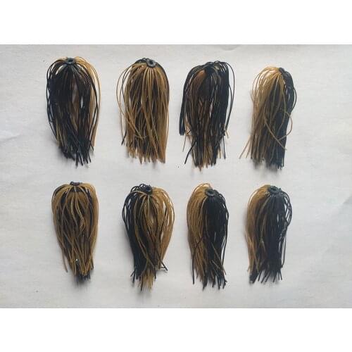 8 Bundles 50 Strands Silicone Skirts Wires Fishing Accessories Jigs Replacement Buzzbait Spinnerbait DIY Fly Tying Q 35