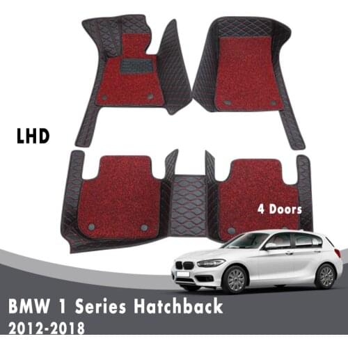Car Floor Mats Carpets For BMW 1 Series Hatchback 4 Doors 2018 2017 2016 2015 2014 2013 2012 Double Layer Wire Loop Leather Rugs