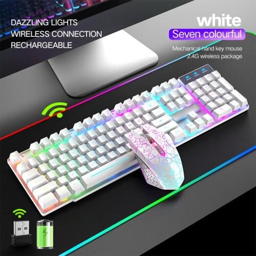 104 Keys 2.4G Wireless Keyboard and Mouse Protable LED Backlight 2400DPI Mouse Gamer Kit For Laptop Desktop PC Computer