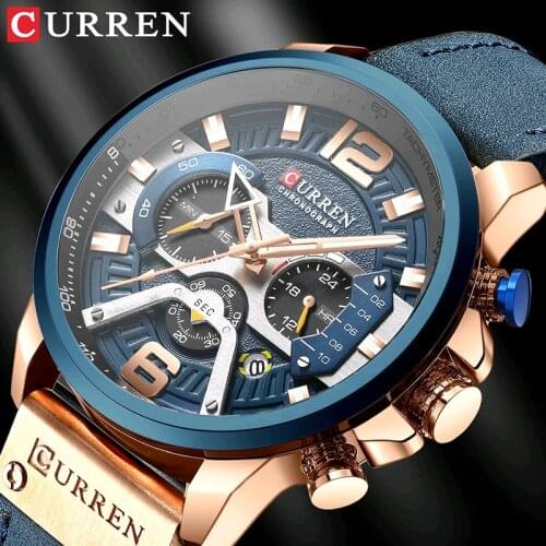 CURREN Luxury Fashion Quartz Watch Mens Military Waterproof Sport Leather Men Watches Casual Bussiness Male Clock часы мужские