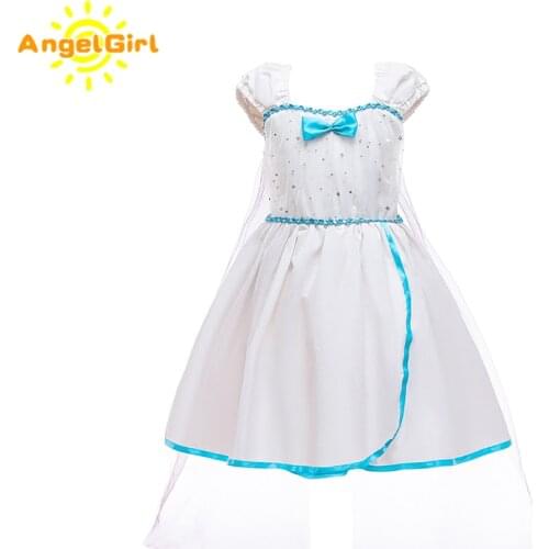AngelGirl Princess Dress Gown Summer Elegant Snow Girls Princess Xmas Halloween and Christmas Costume Cosplay for Birthday Party