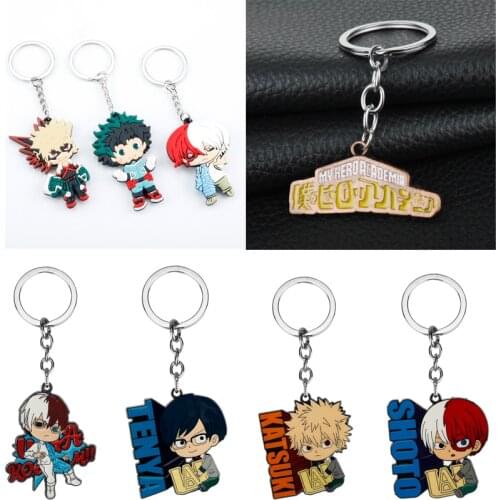 My Hero Academia Keychain Cartoon Anime Boku No Hero Academia Enamel Metal Keyring Key Chains for Men Women Key Ring Holder