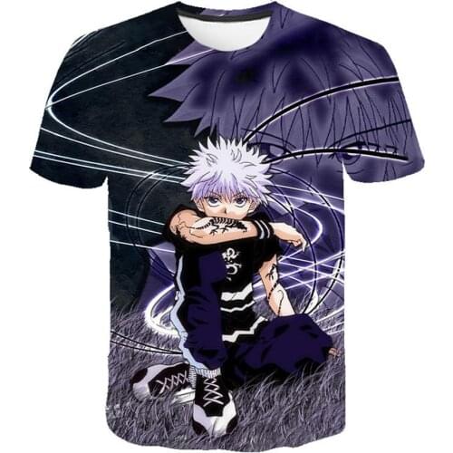 Japan Anime The Hunters Anime Hunter X Hunter 3D Print T Shirts Killua Zoldyck Manga HxH Tees Unisex Fashion Short Sleeve Tops