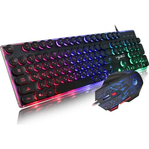 Gaming Keyboard Mouse Combo USB Wired Luminous Keybord Gamer Kit Waterproof MultiMedia LED Backlit Keyboard And Mouse For PC