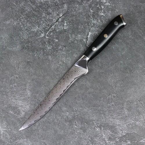 JUNSHENG 67 layer Damascus steel kitchen knife 6 inch boning knife fruit knife G10 handle multi-function chef knife gift